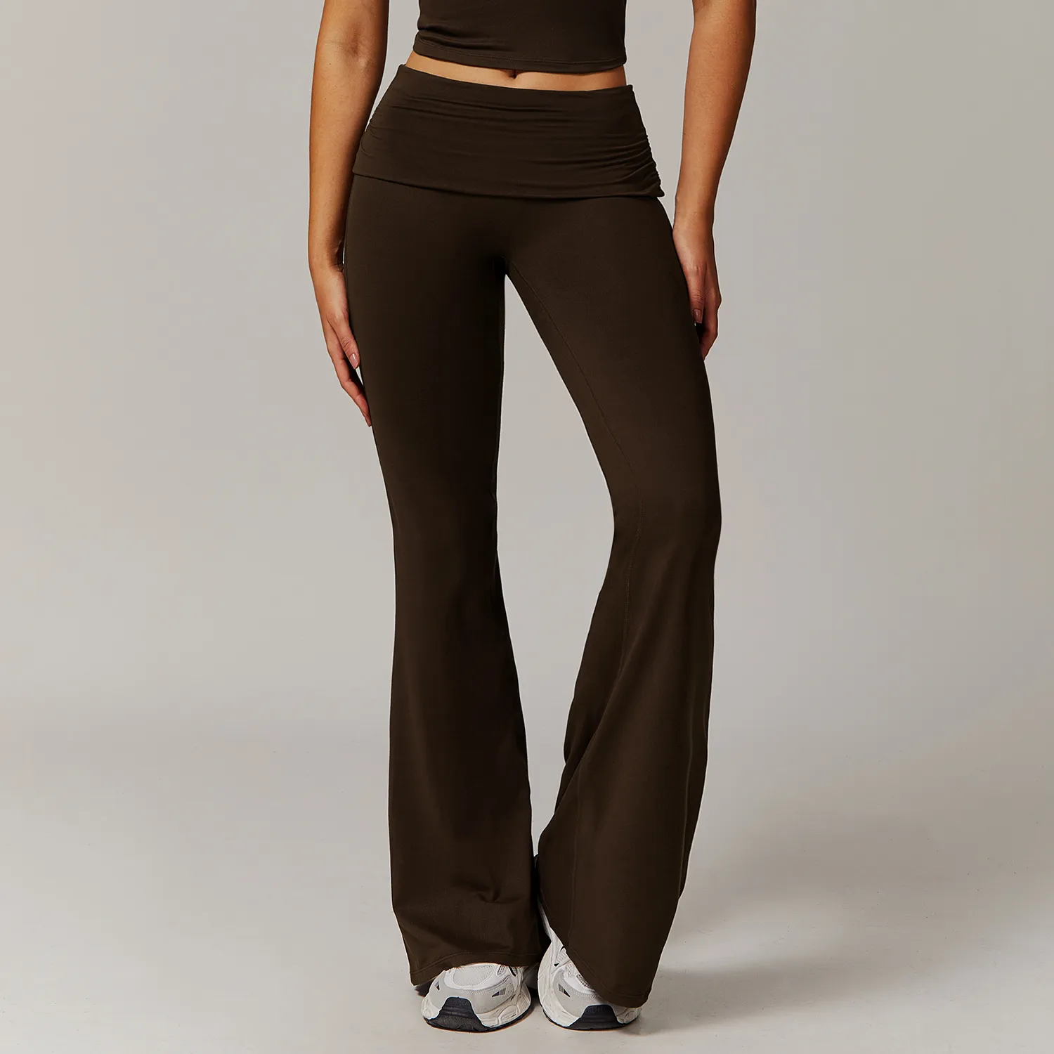 Folded Waist Yoga Flared Pants