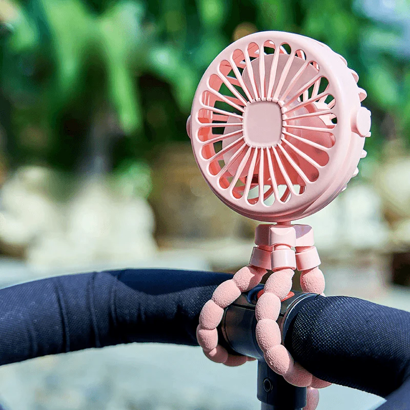 Mini Octopus Folding Fan – 5-in-1 Portable Silent Fan for Baby Stroller, Home & Travel