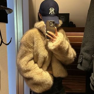 Stand Collar Fluffy Jacket