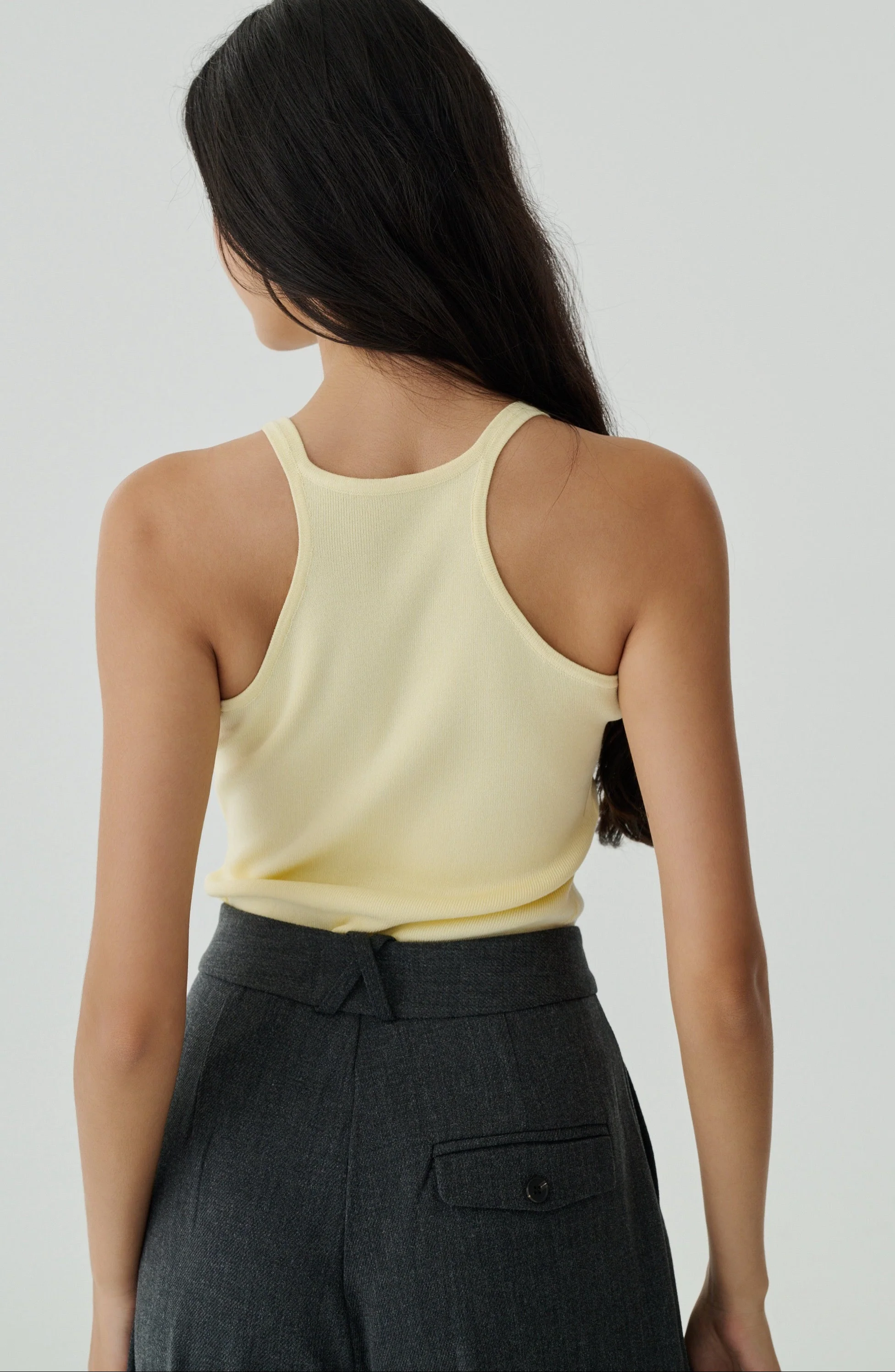 Quiet luxury knit top in yellow