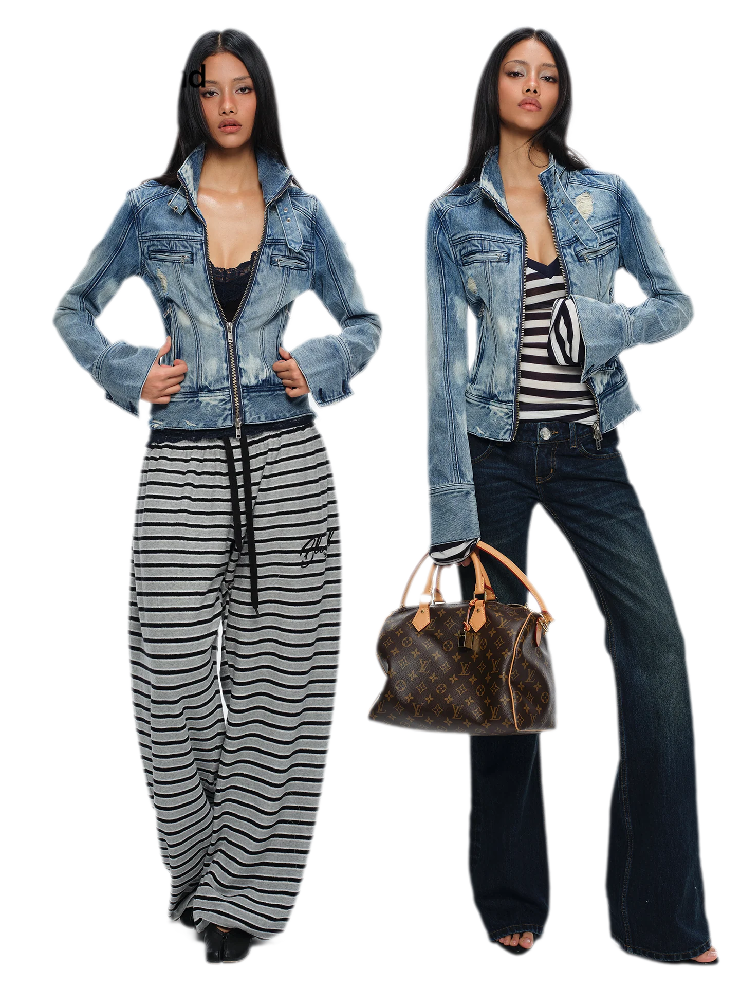 Distressed Cropped Denim Jacket