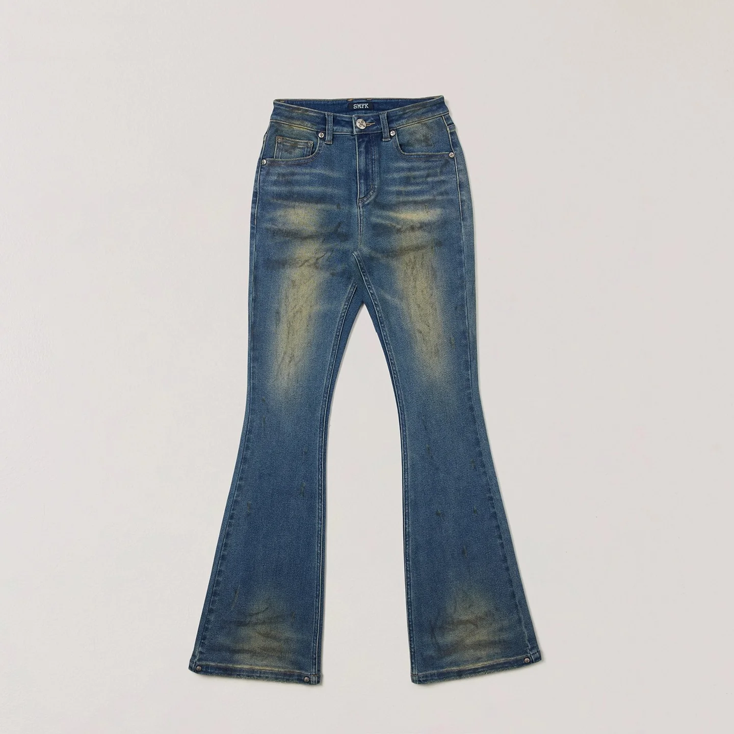 Desert Storm Hand-Painted Flared Jeans
