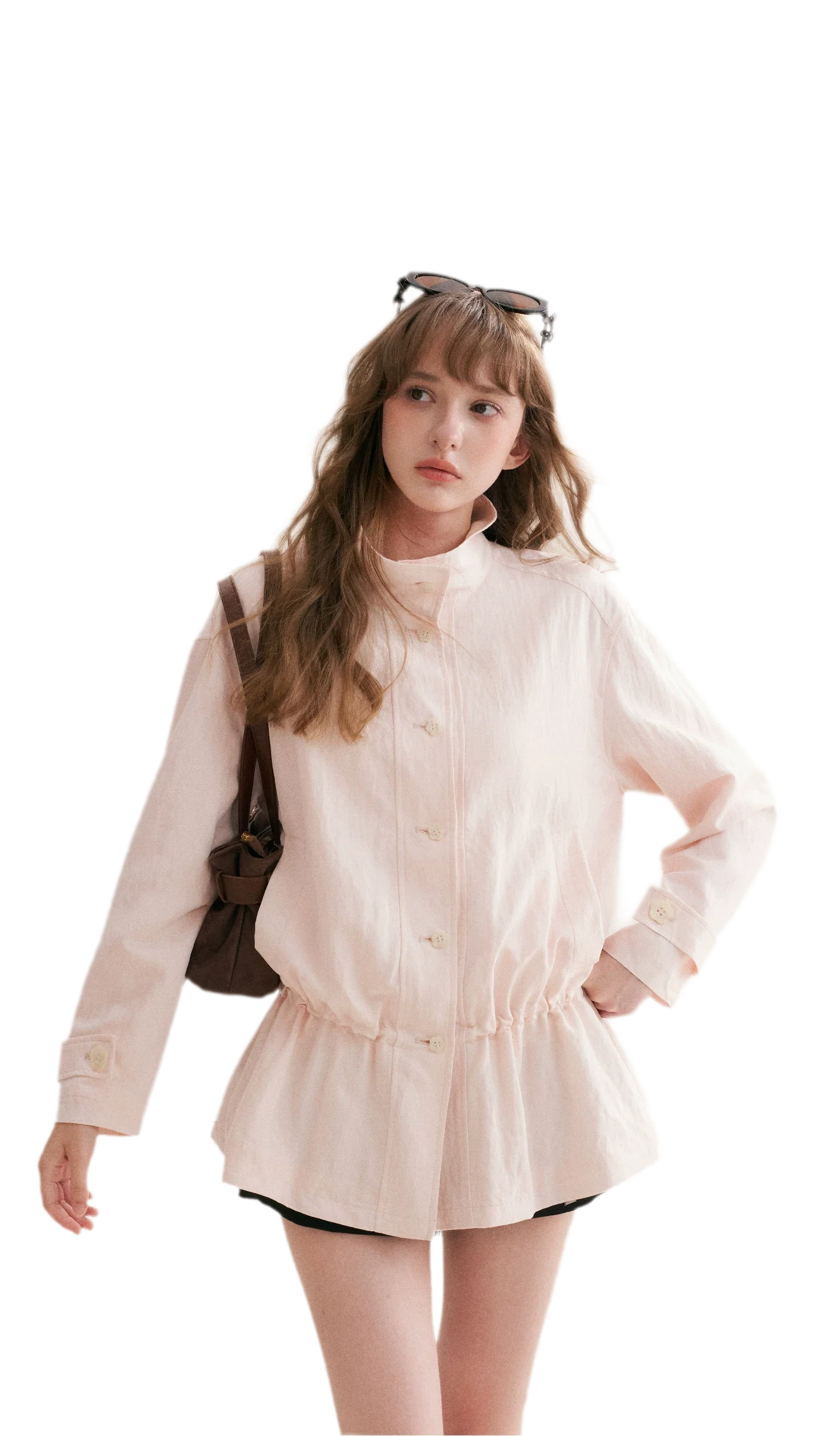 Wrinkled Relaxed Drawstring Coat