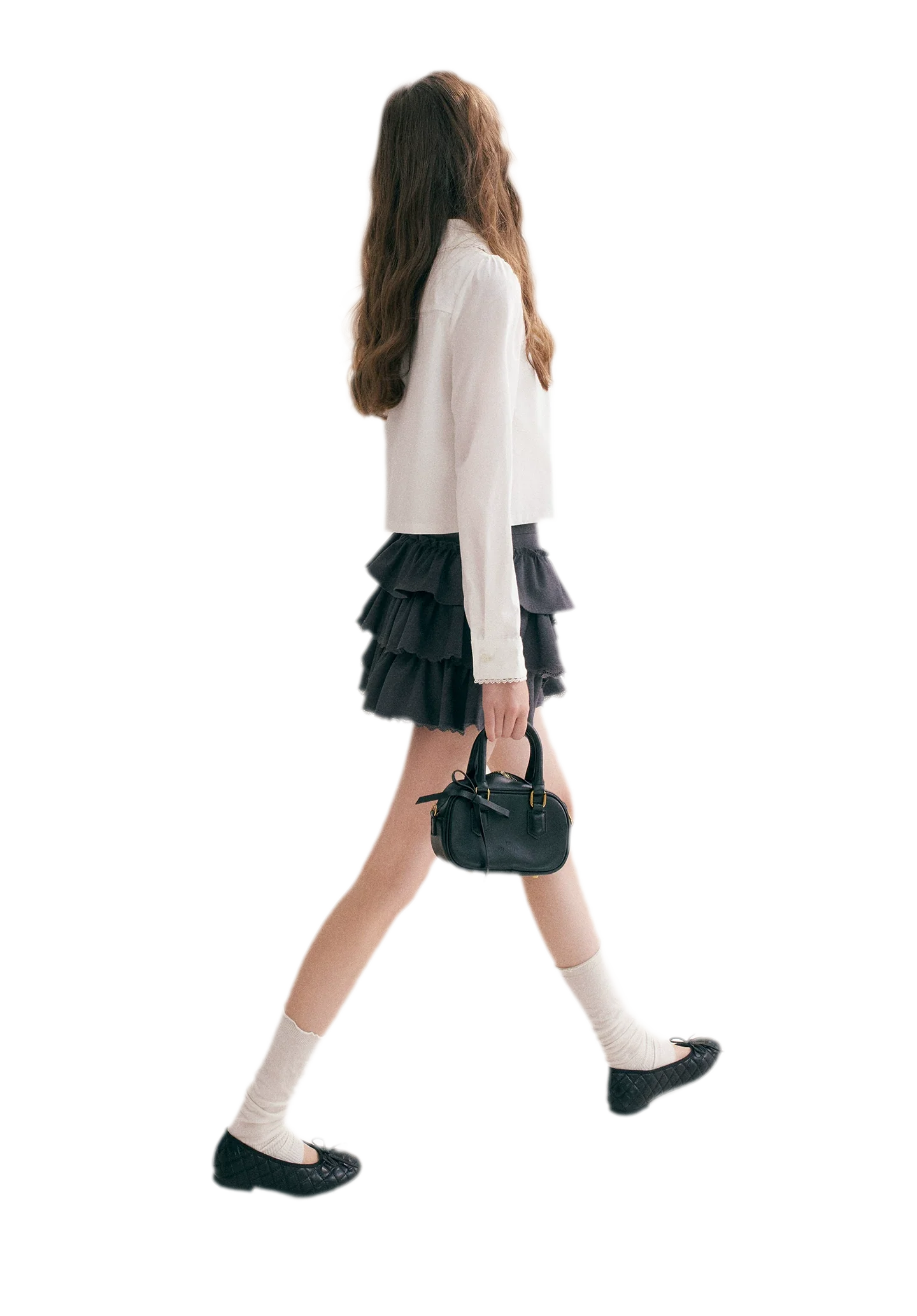 Layered Ruffle A-Line Skirt