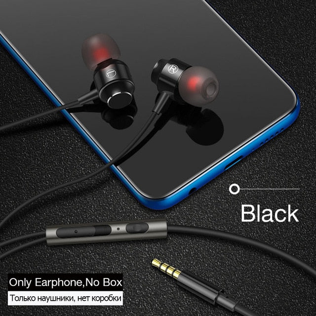 In ear Earphone Wired Super Bass Sound Earbud Headphone with Microphone