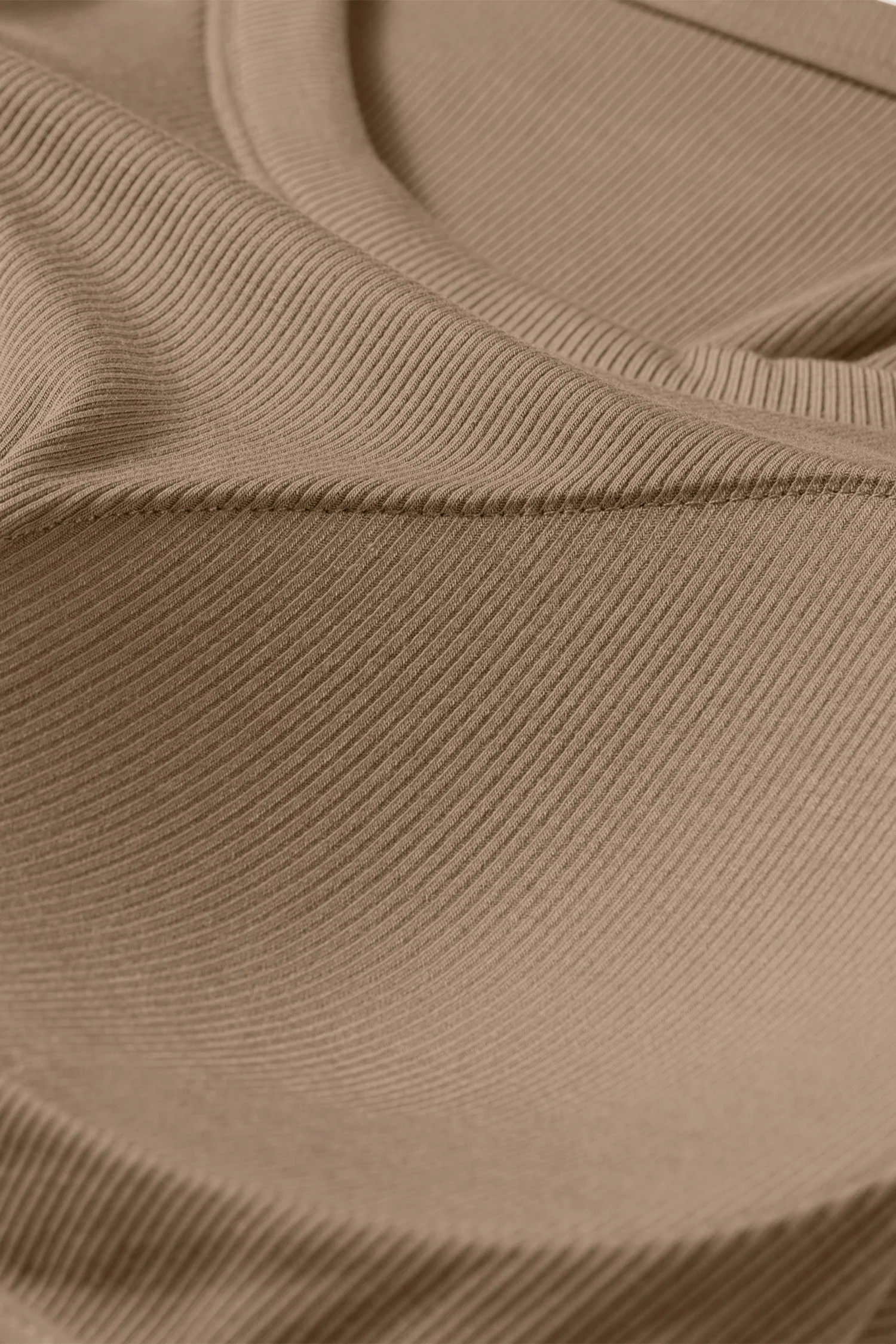 Summer Dark Khaki Slim Ribbed Padded Tank Top