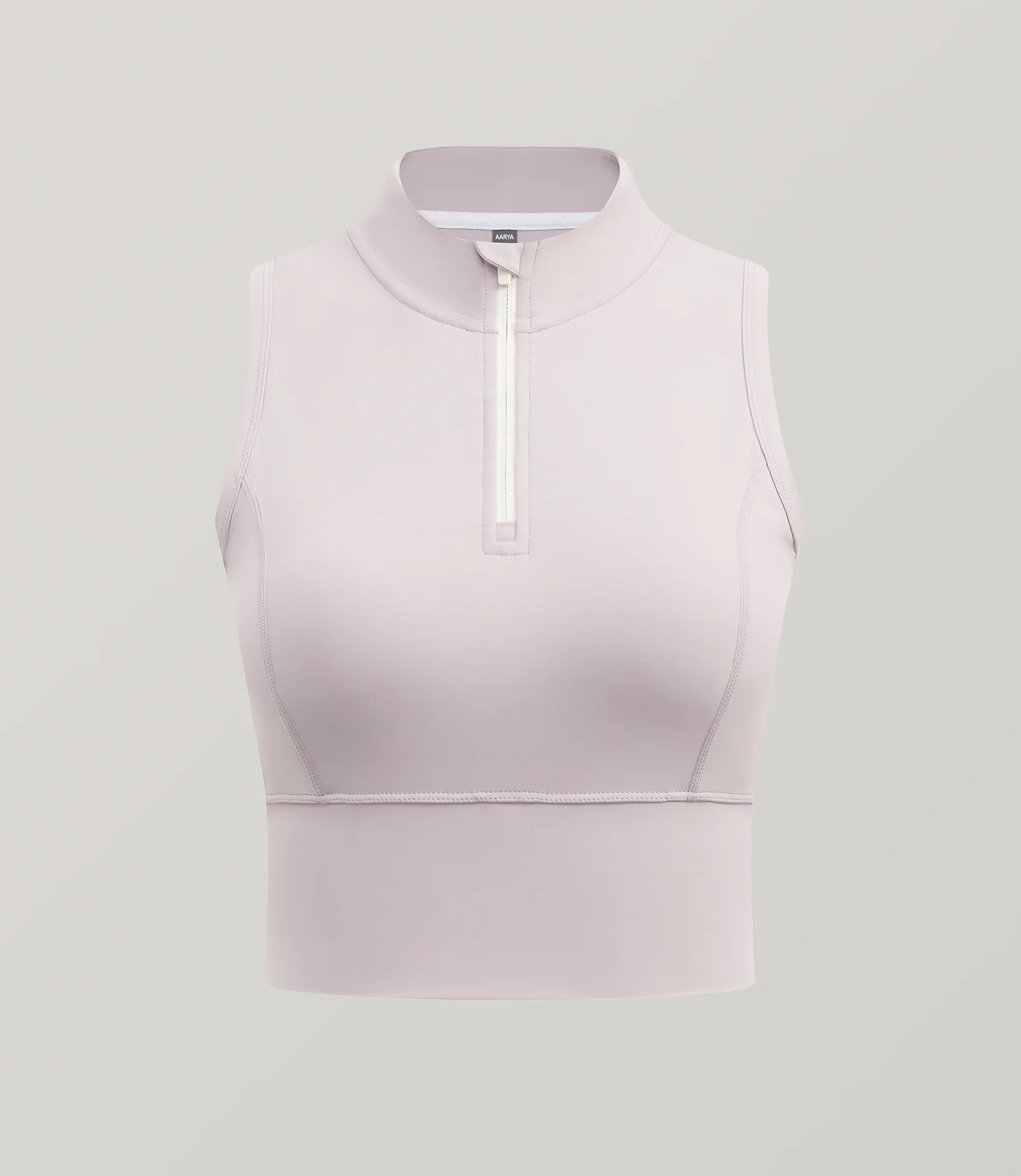 Half-Zip Stand-up Collar Crop Tank
