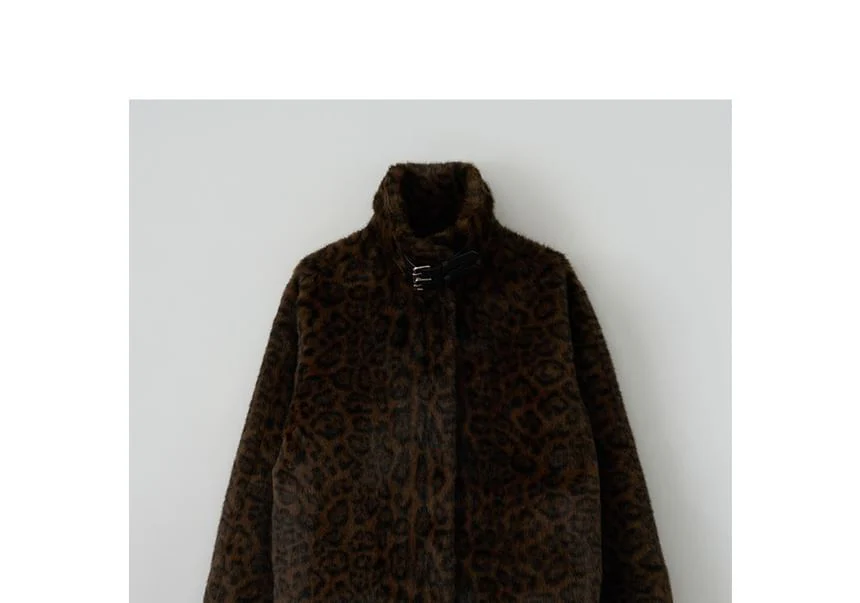 Leopard Eco-Fur Jacket (Brown)