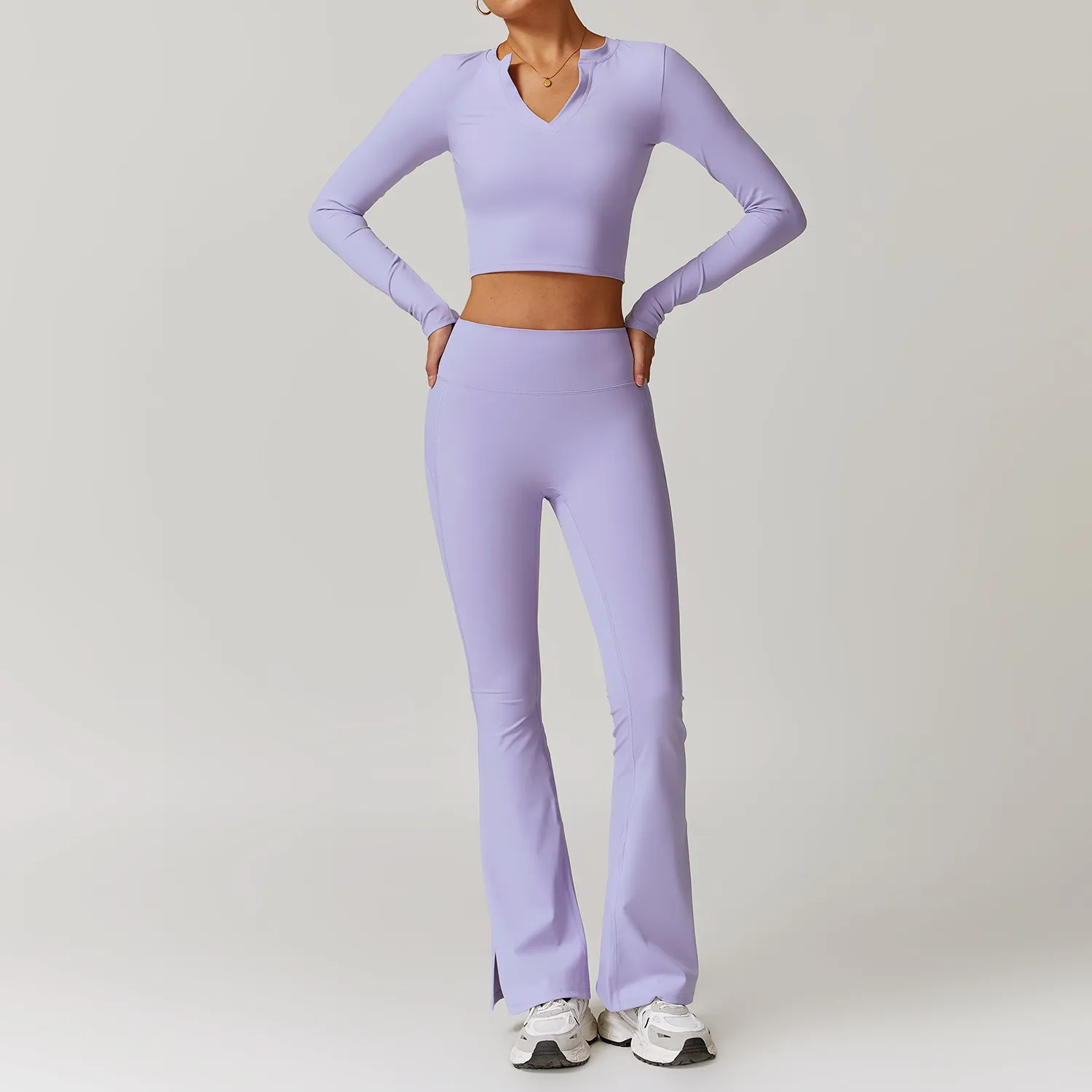 V Neck Long Sleeve Yoga Top