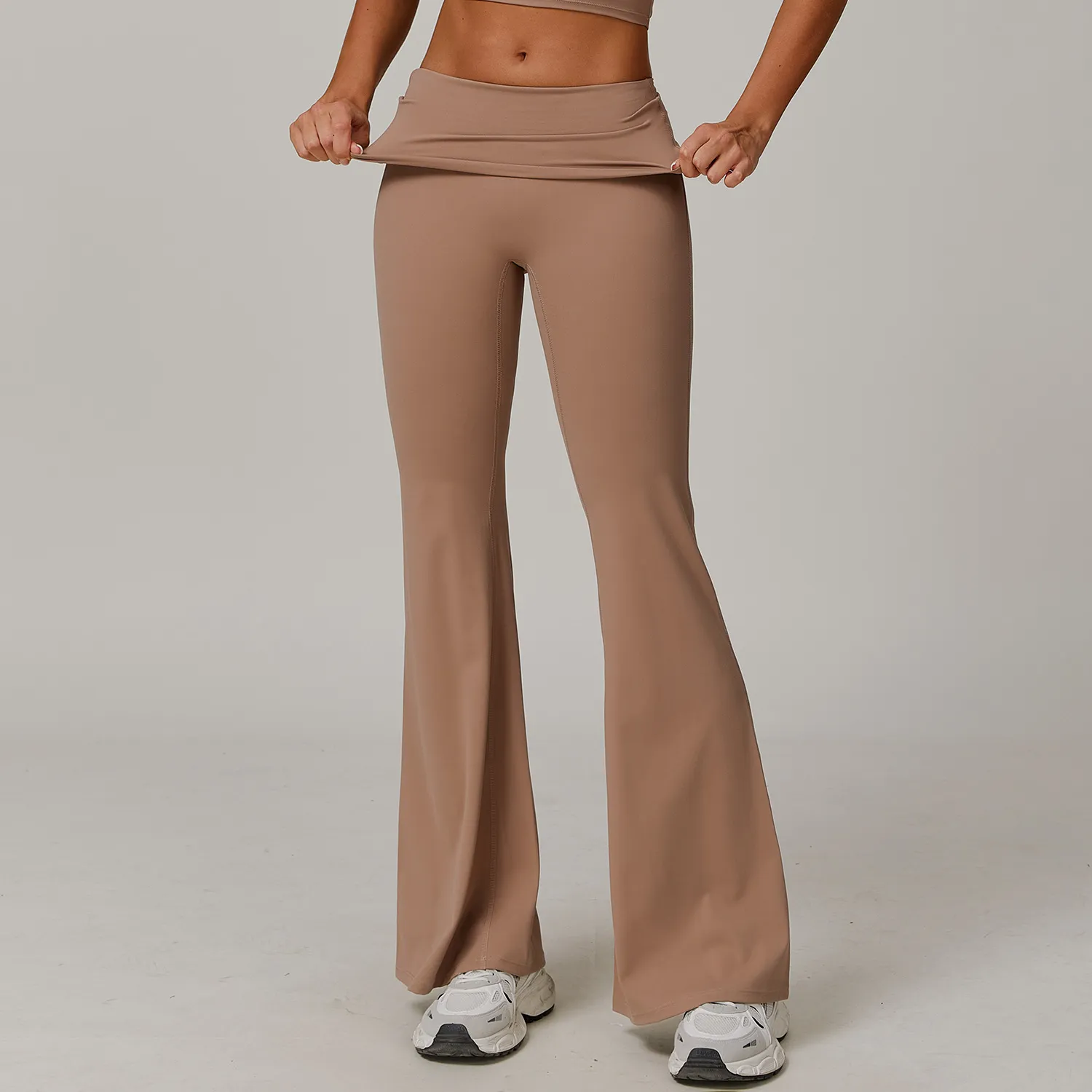 Recycled Folded Waist Yoga Flared Pants