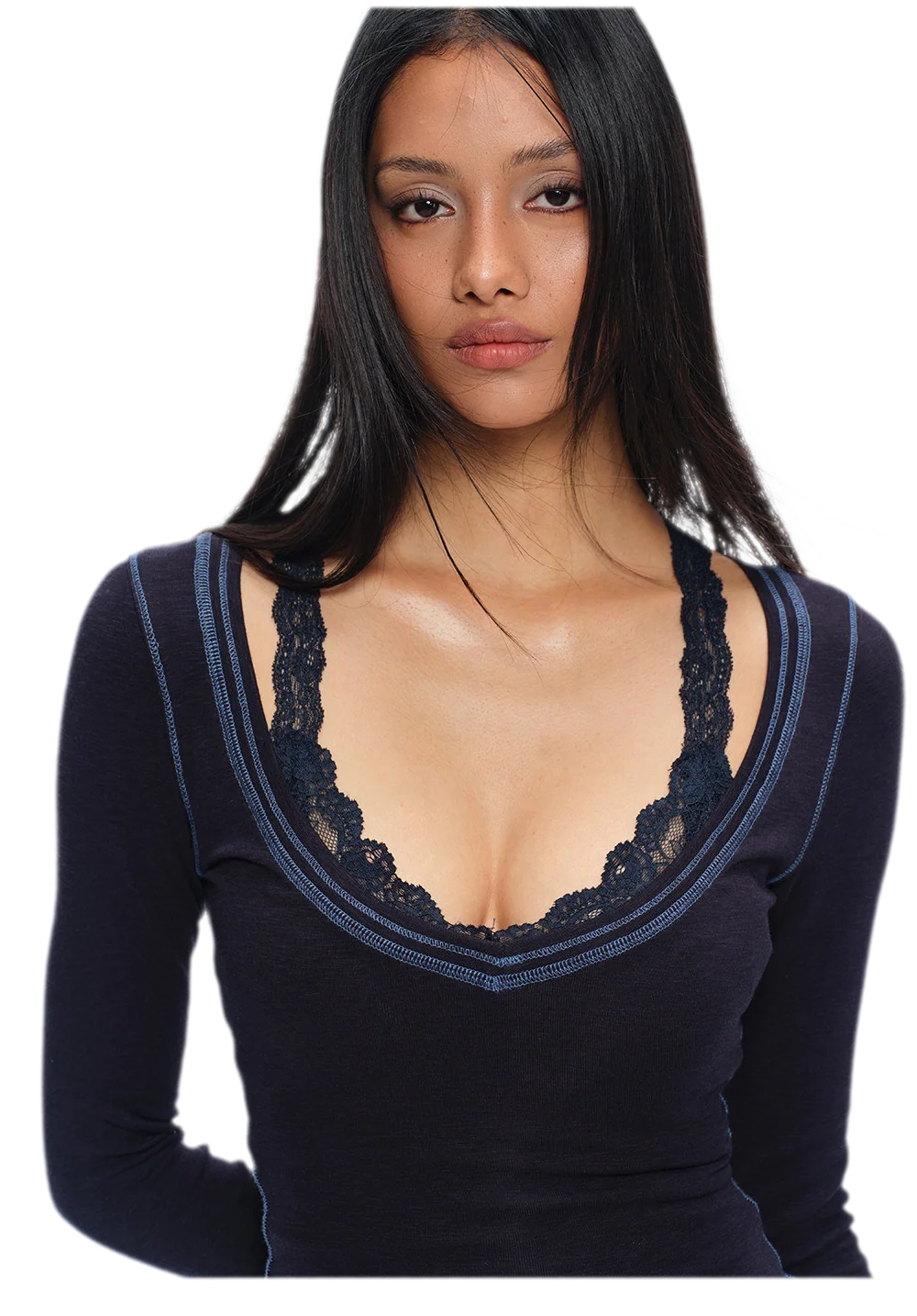 Lace Panel Layered Top
