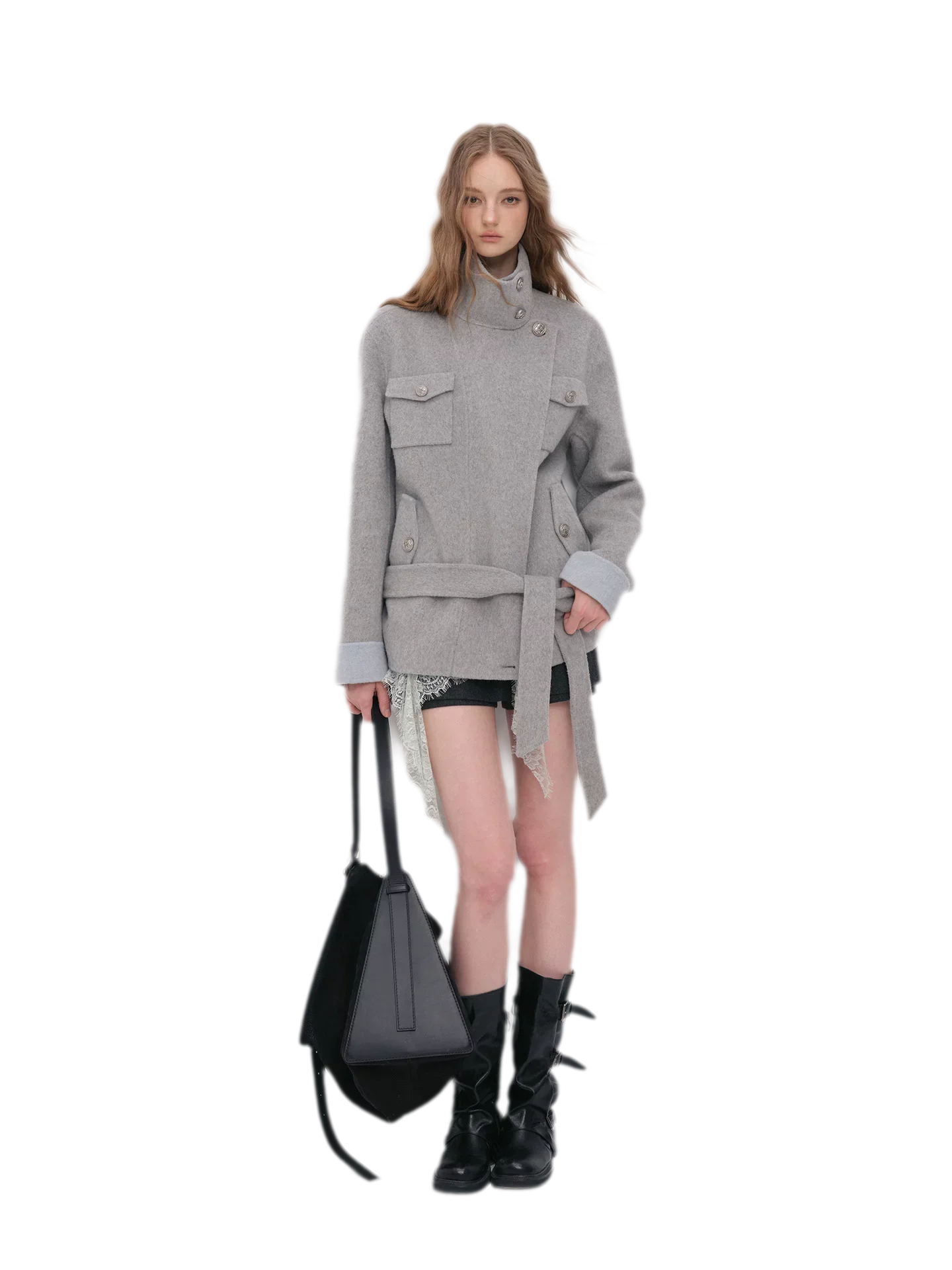 Heavyweight Contrast Wool Coat