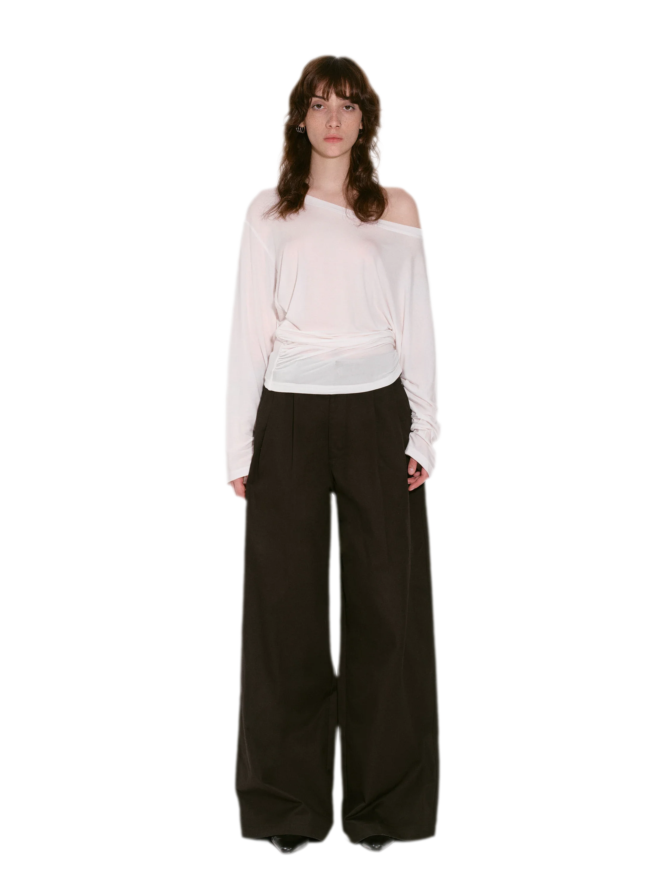 Lyocell Off-Shoulder Cropped Top