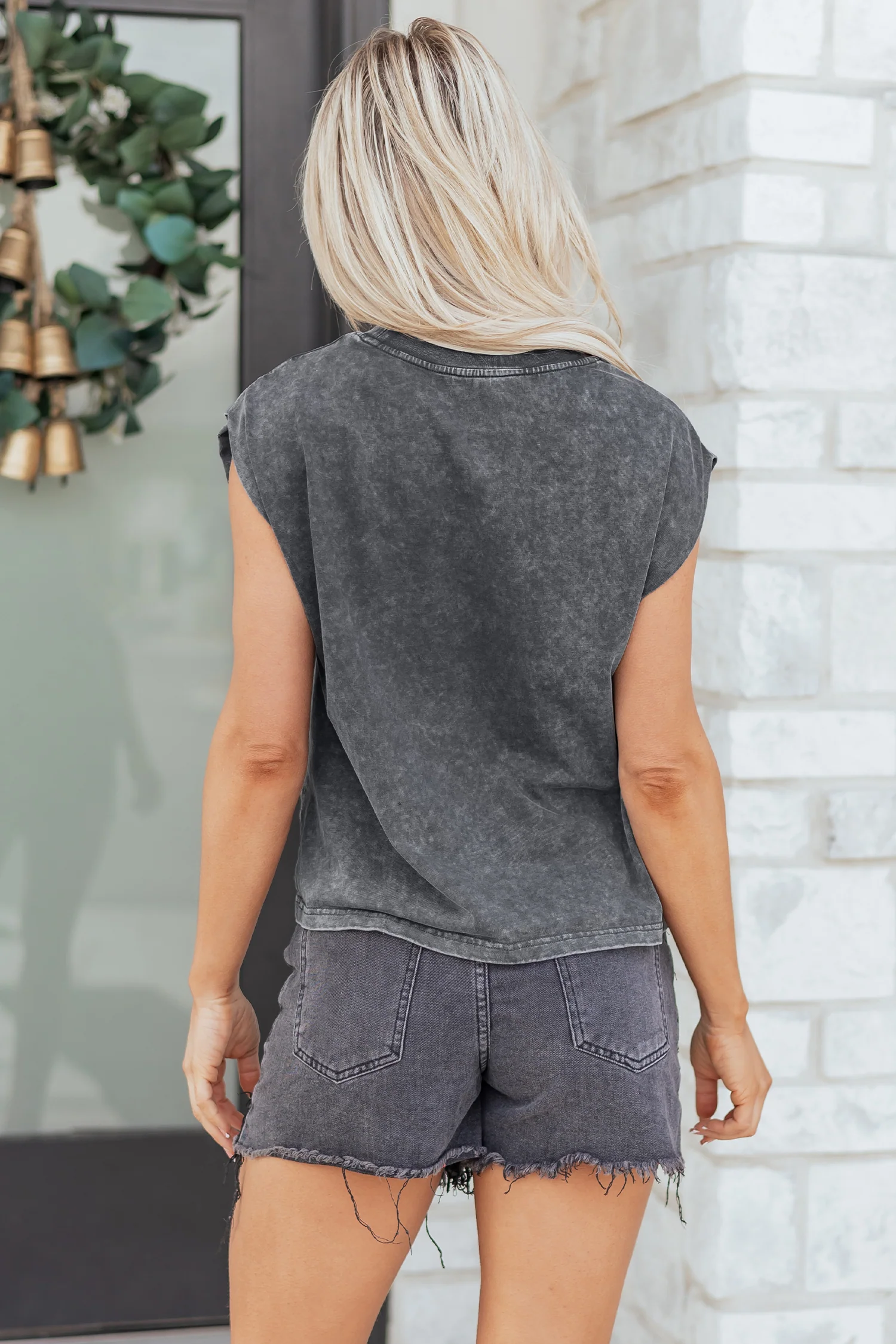 Cowboy & Beer Western Graphic Mineral Wash Tank Top