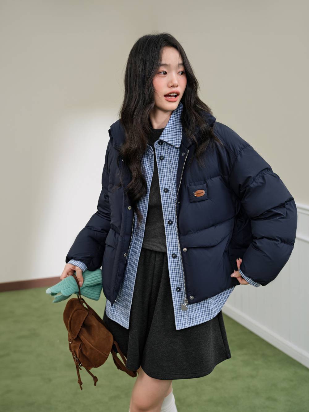 Layered Look Puffer Jacket
