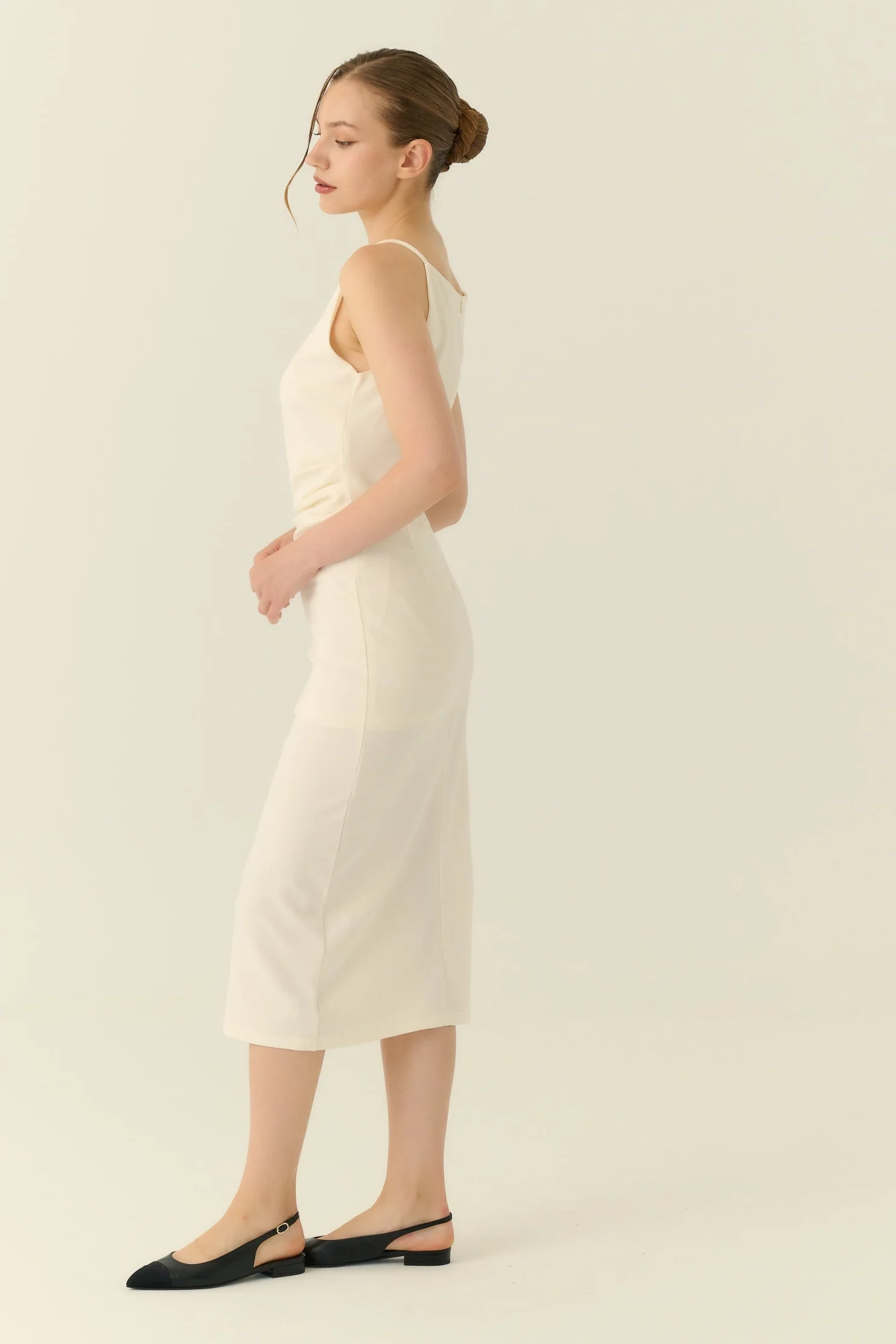 Café de minuit midi dress in white