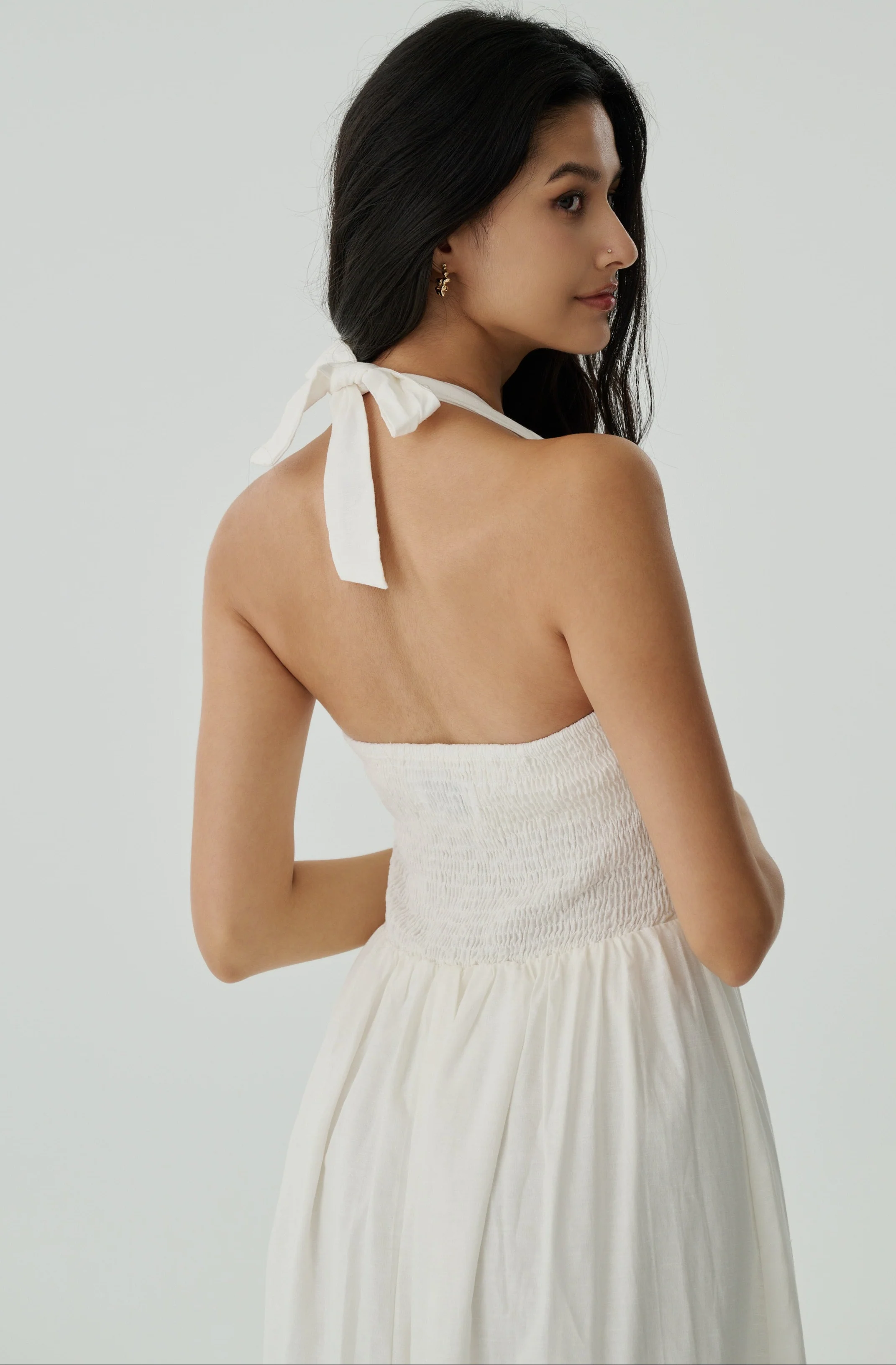 Rythm of love halter maxi dress in white