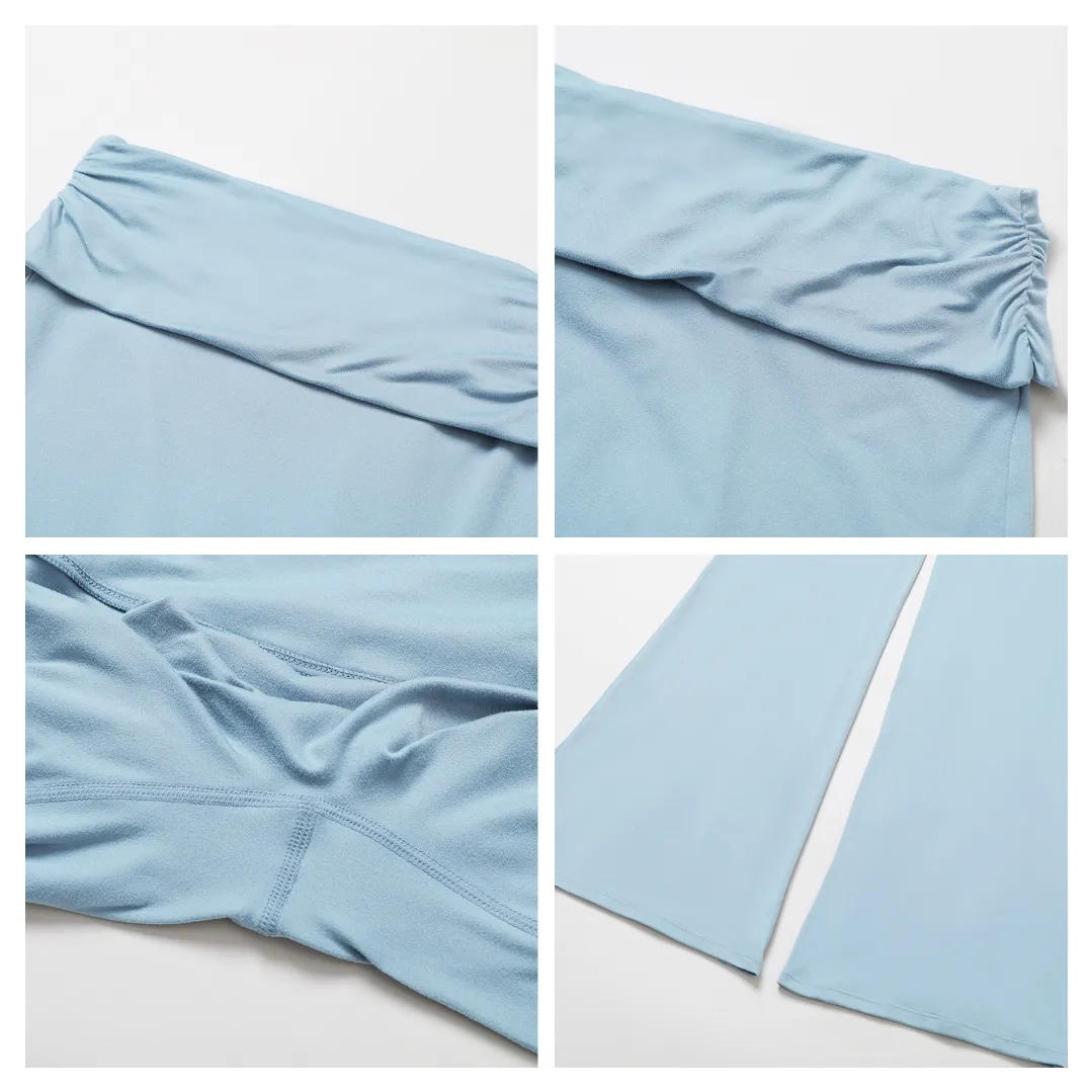 Folded Waist Yoga Flared Pants