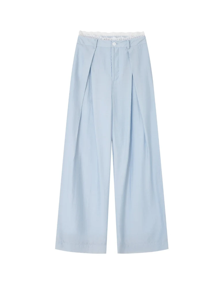Suit Pleated Wide-Leg Pants