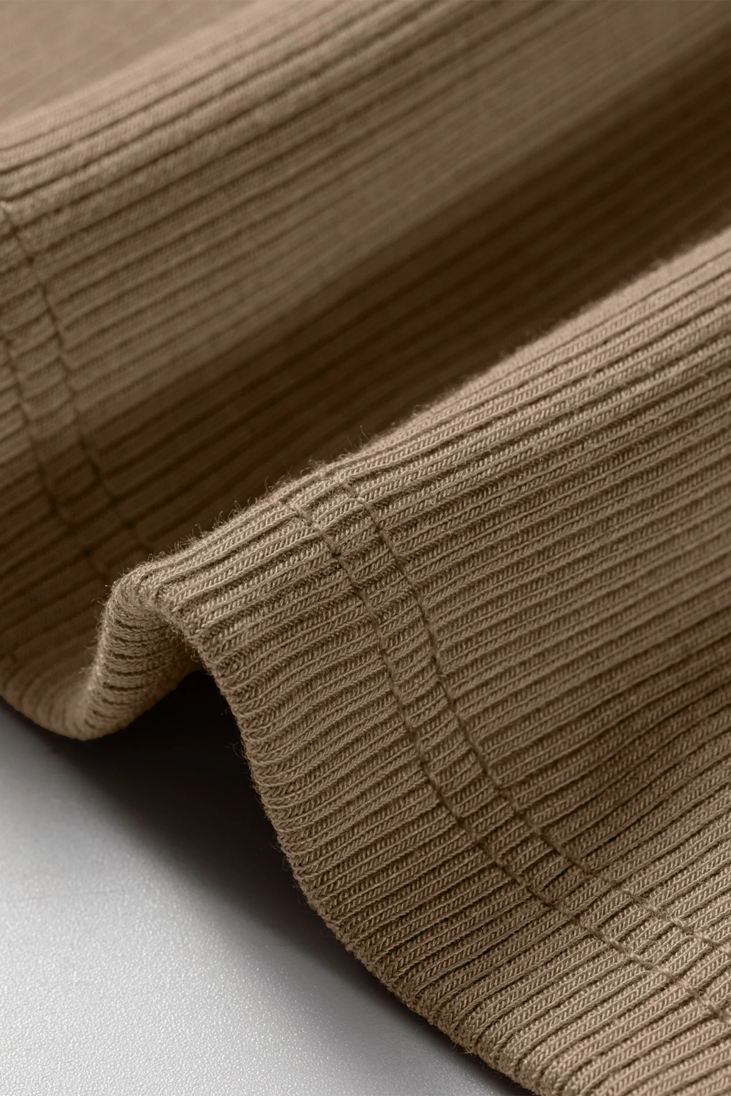 Summer Dark Khaki Slim Ribbed Padded Tank Top