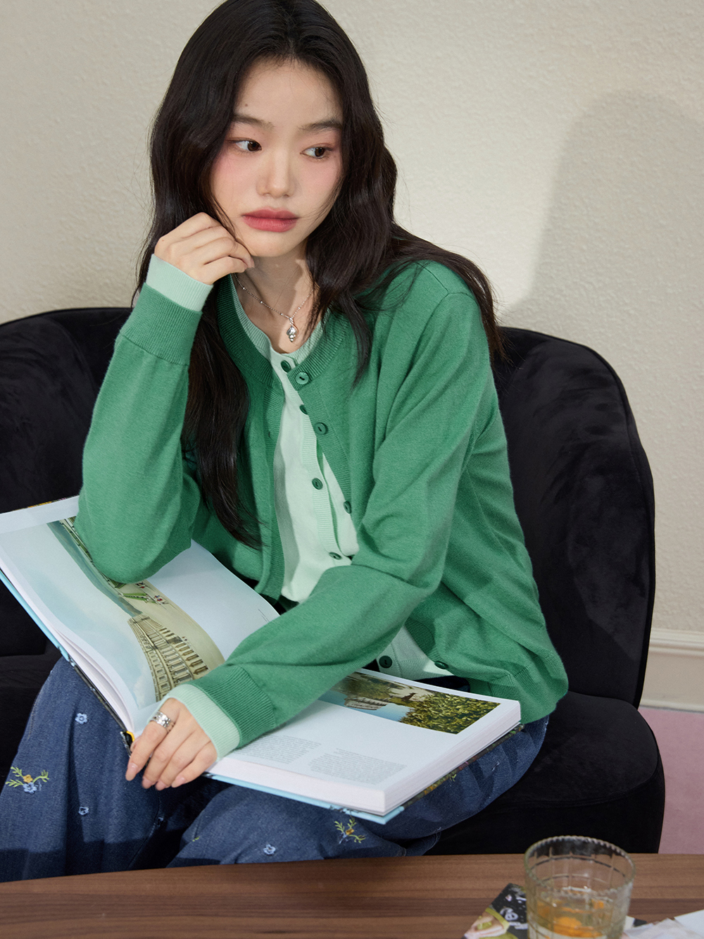 Fake Two-piece Cardigan