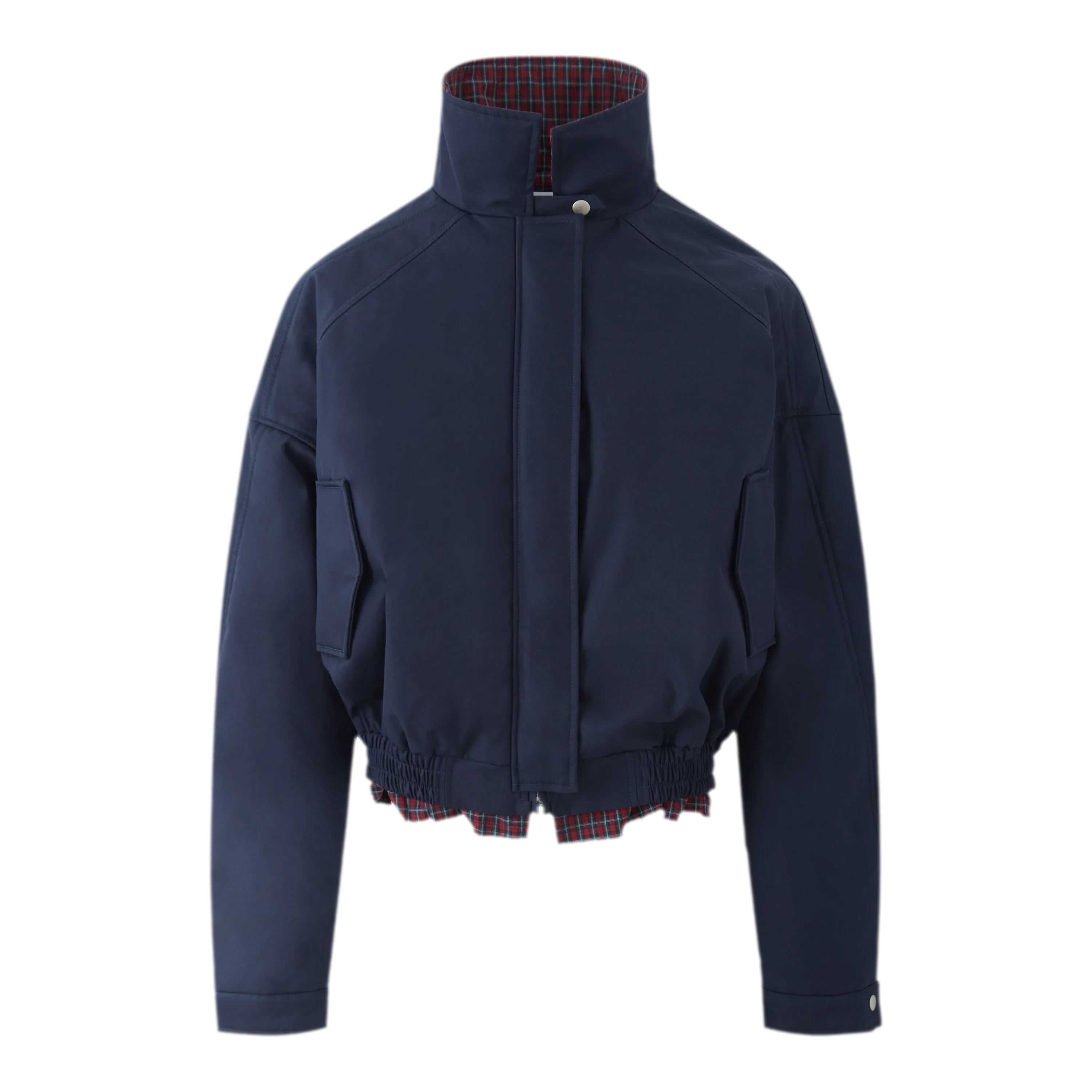 Vintage Plaid Padded Windbreaker Jacket