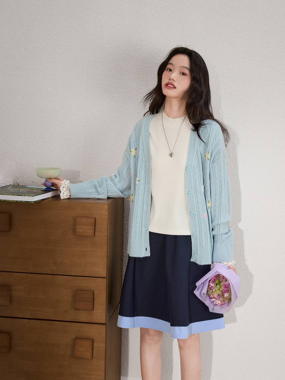 Floral Cardigan Sweater