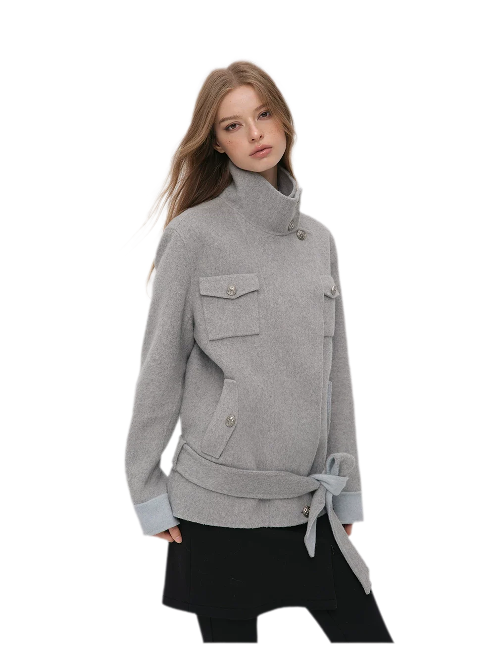 Heavyweight Contrast Wool Coat