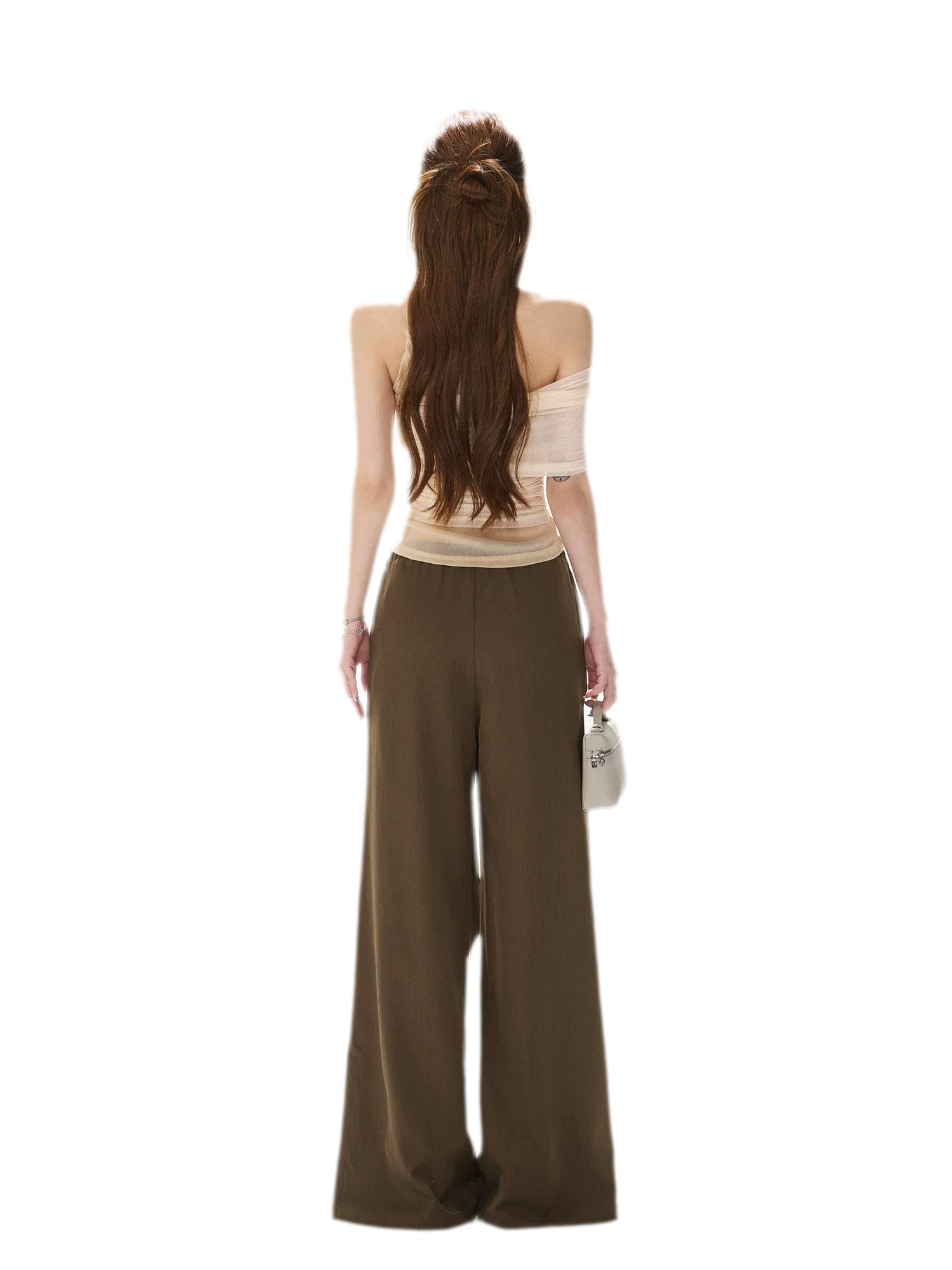 Beaded Ruched Mesh Top