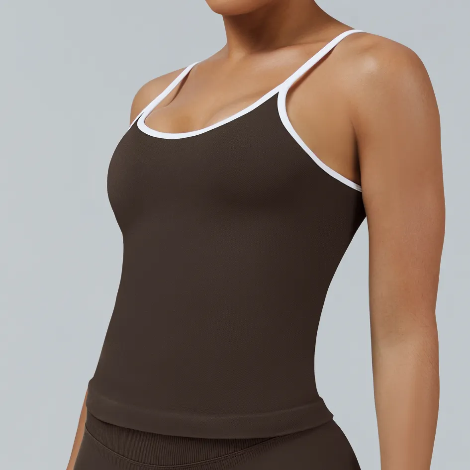Seamless Tight Color Block Sports Tank Top