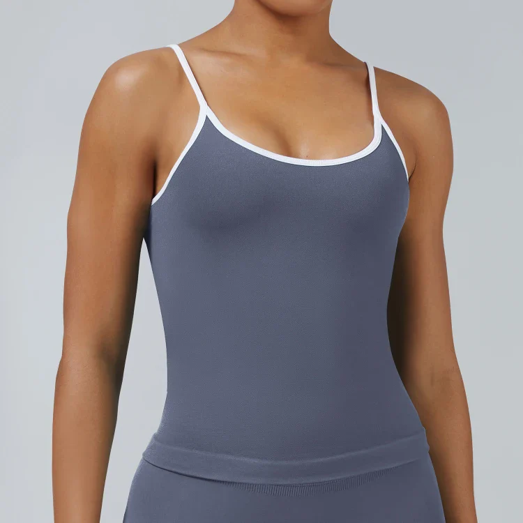 Seamless Tight Color Block Sports Tank Top
