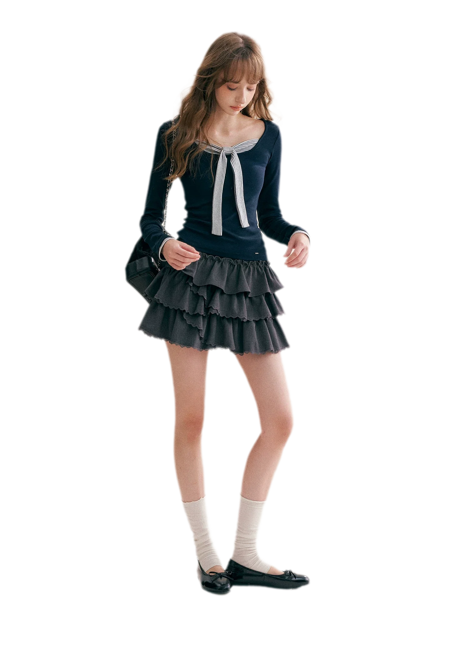 Layered Ruffle A-Line Skirt