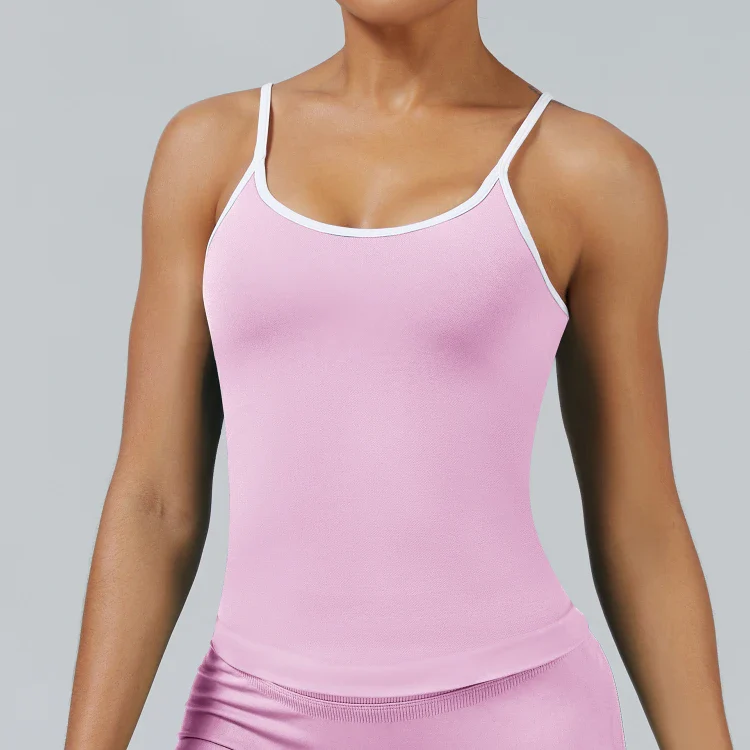 Seamless Tight Color Block Sports Tank Top