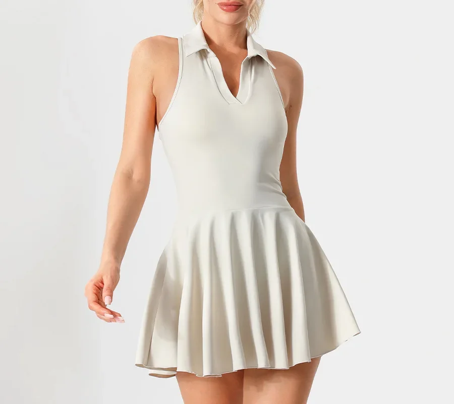 Tennis Skirt Women Golf Skirt Dress with Pockets Quick Dry Soft Nylon Fitness Tenis Shorts 2 Piece Tennis Yoga Suits Women Mujer