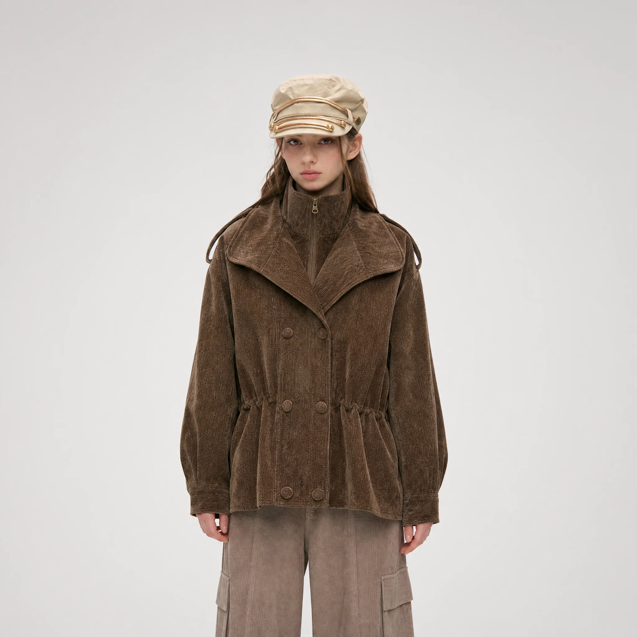 Chenille Cinched Down Jacket