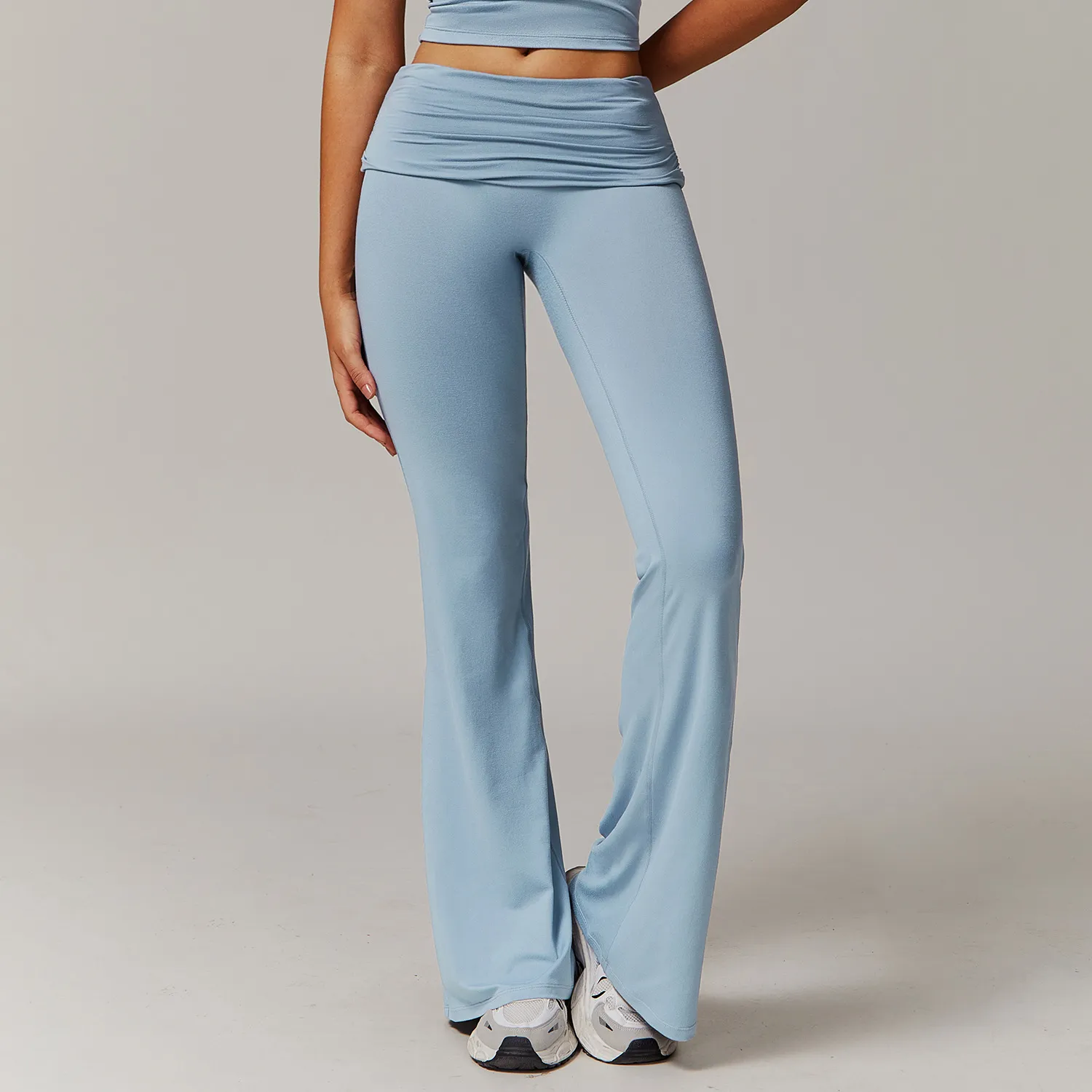Folded Waist Yoga Flared Pants