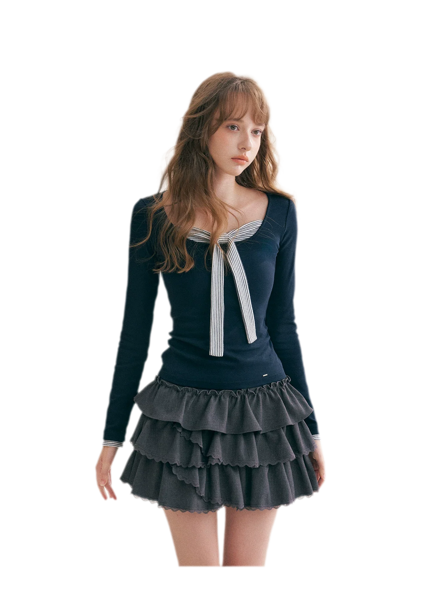 Layered Ruffle A-Line Skirt
