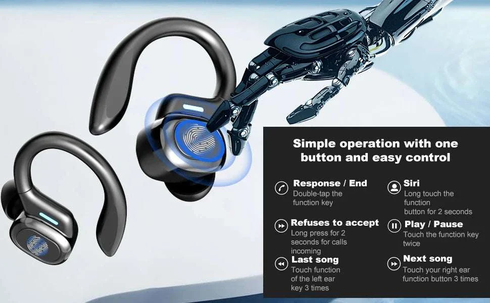 Sports Wireless Earphones BT over Ear Buds with Earhooks Sports Earphones Running in-Ear Headphones vv2