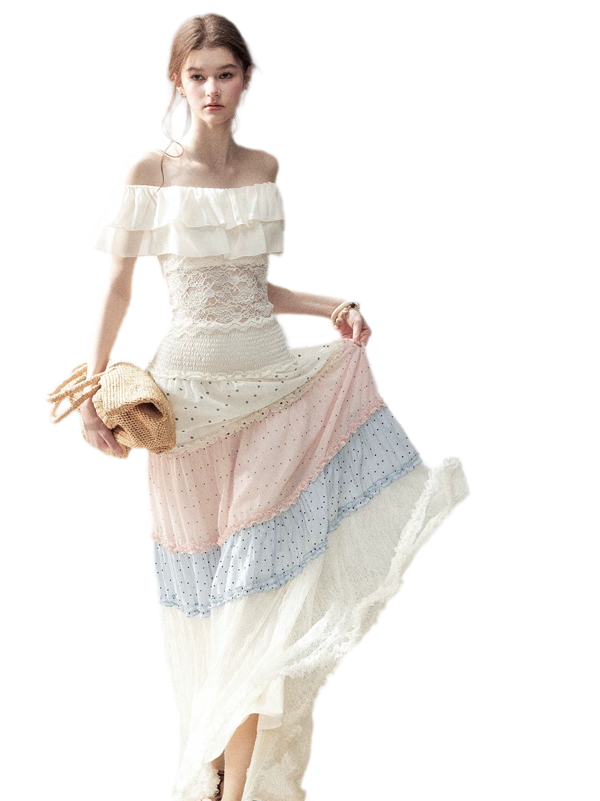 Ruffle Lace Off-Shoulder Top