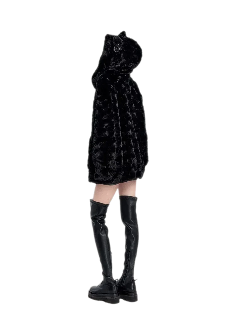 Eco Faux Fur Cat-Ear Hoodie