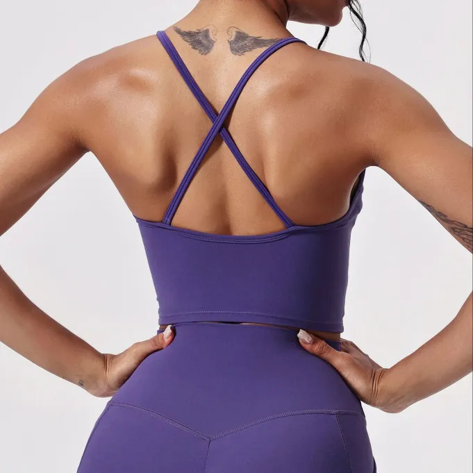 V-Neck Cross Beautiful Back Yoga Tank Top