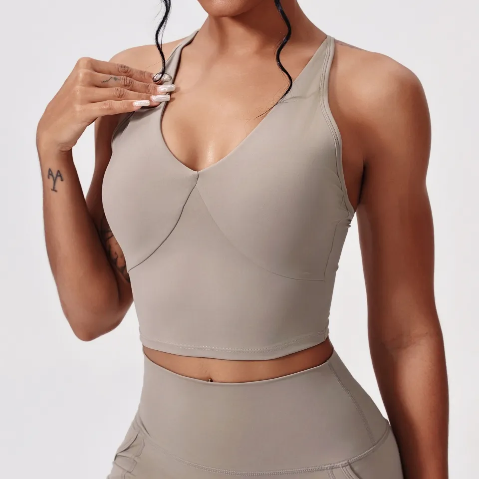V-Neck Cross Beautiful Back Yoga Tank Top