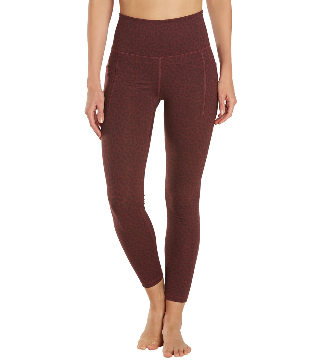 Everyday Yoga Uphold Cheetah High Waisted 7/8 Leggings With Pockets 25