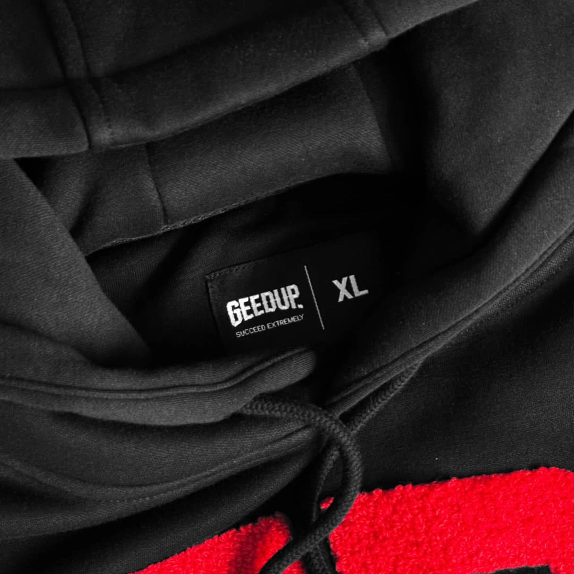 Geedup Team Logo/Handstyle Hoodie 'Black / Red' (2026)