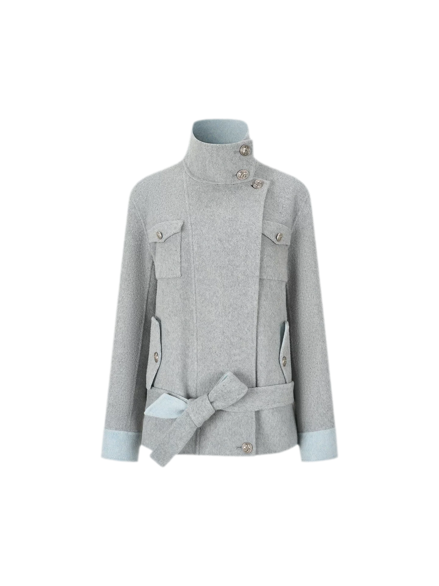 Heavyweight Contrast Wool Coat