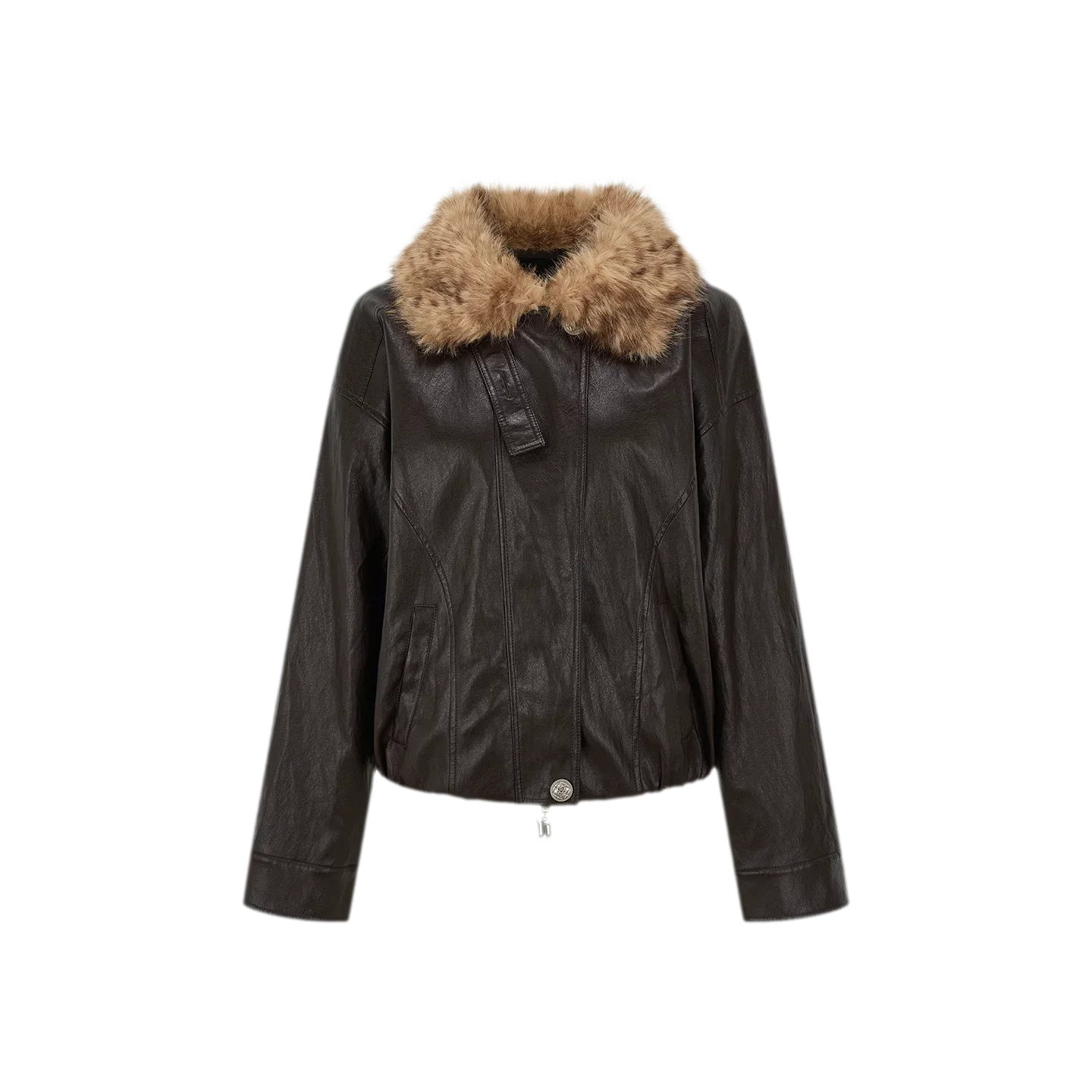 Metallic Leopard Collar Jacket