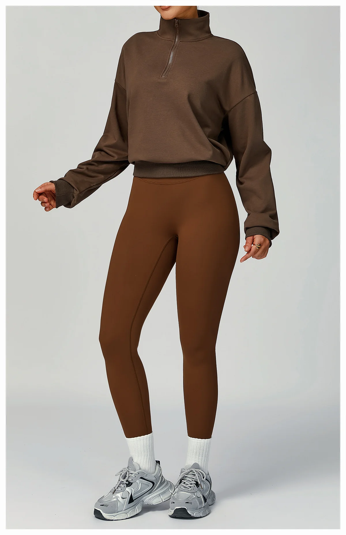 Women's Fall Winter Half Zip Up Sweatshirt