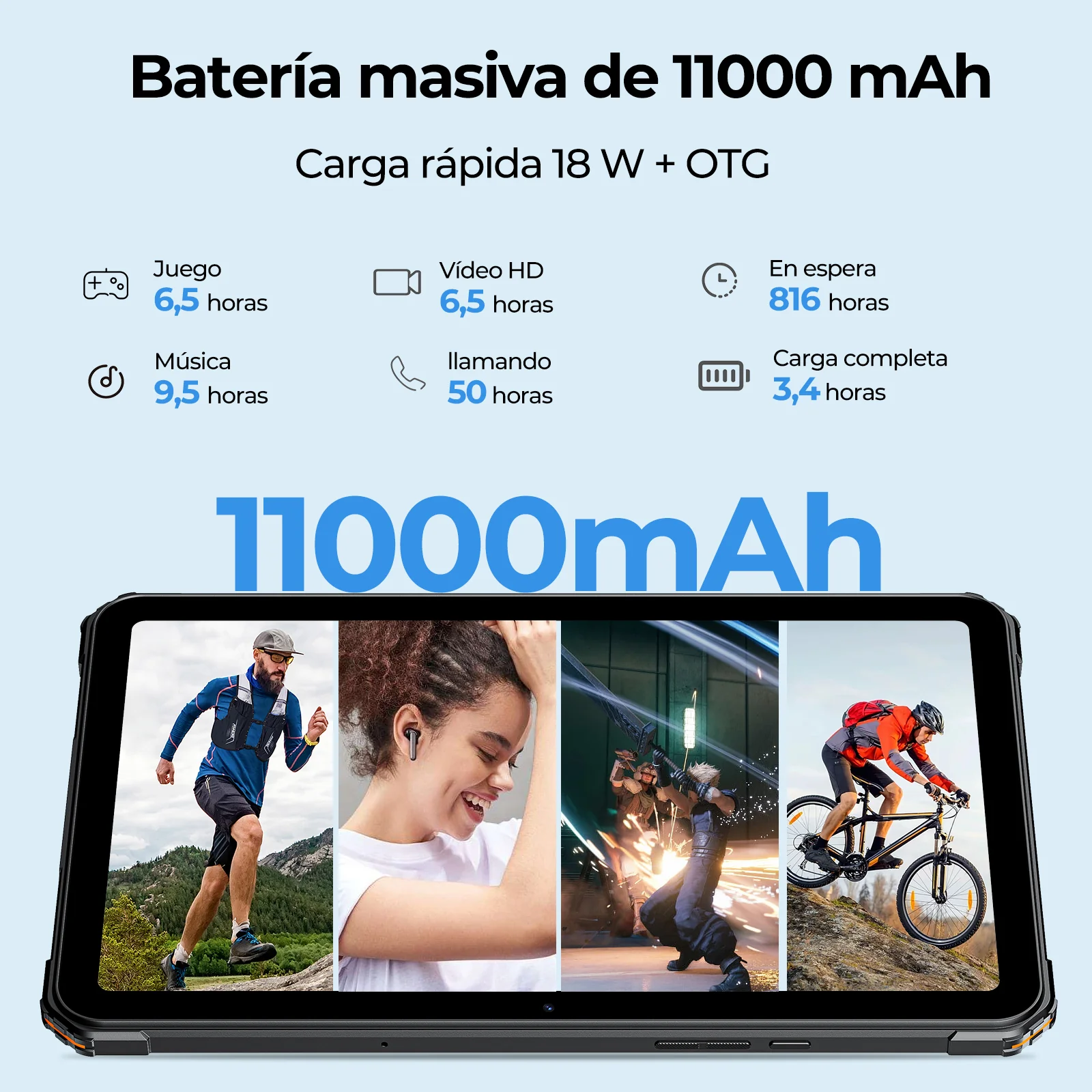 Tableta Fossibot Dt1 10.4'' Robusta De 11000mah 16gb+256gb