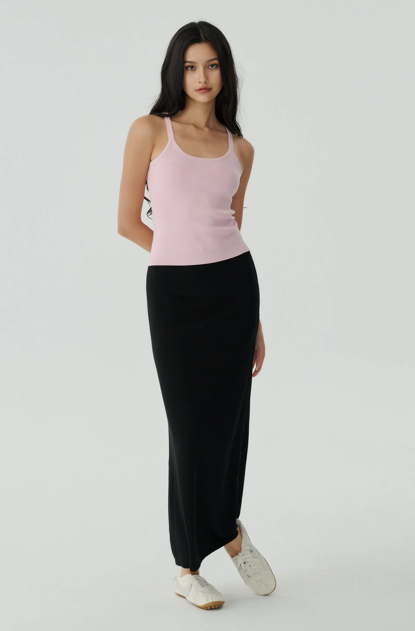 Quiet luxury knit top in pink