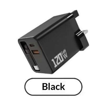 120W GaN Fast Charger With A Built-in Retractable Cable